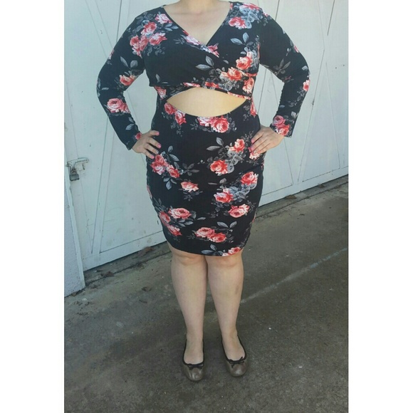 Sexy Body Con Dress with Cutouts