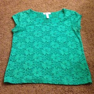 Teal floral shirt