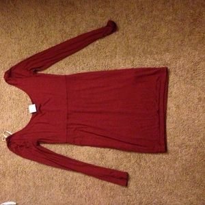 Burgundy tight club dress