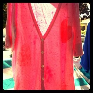 Long pink sweater top