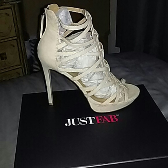 Biege strappy heels
