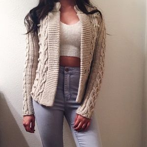 Oatmeal Cable Knit Sweater