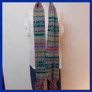 Colorful Fair Isle Knit Scarf