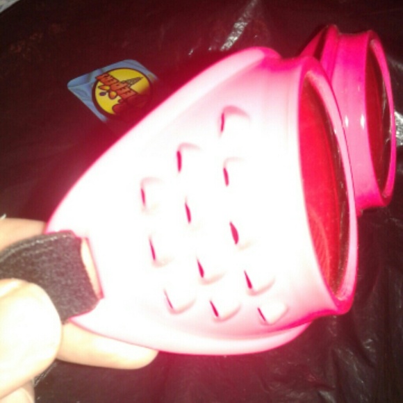 Pink neon Cyber punk goth or Cosplay goggles - NEW - rave - Picture 2 of 4