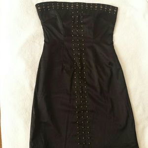 Black strapless dress