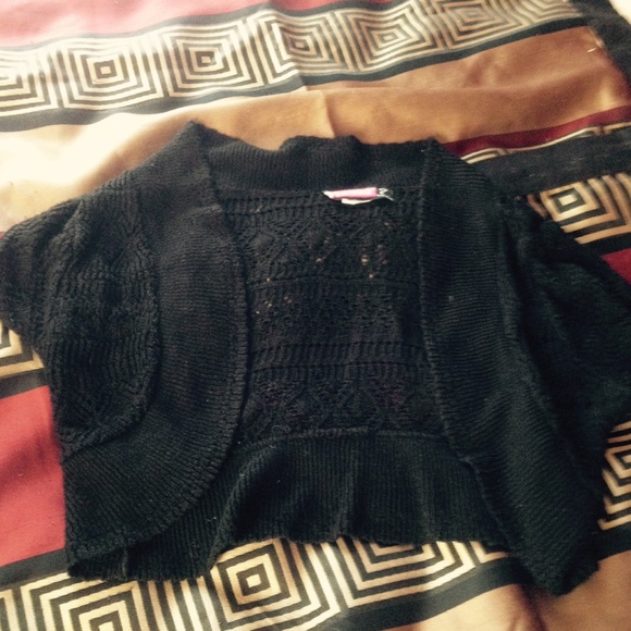 Black, short sleeve cover sweater