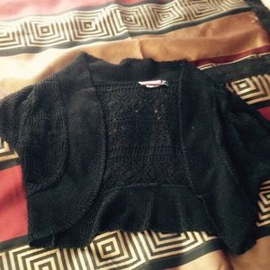 Black, short sleeve cover sweater
