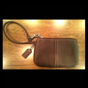 Coach brown wristlet