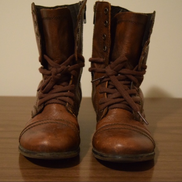 Steve Madden Boots - Steve Madden Troopa Combat Boots Brown