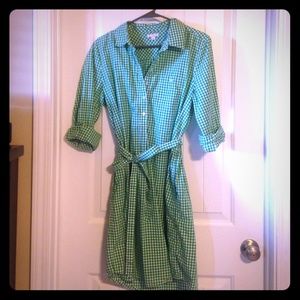 Green gingham dress