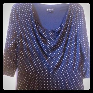 Navy polka dot dress!