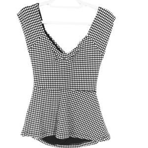 Black & White Knit Open Back Top