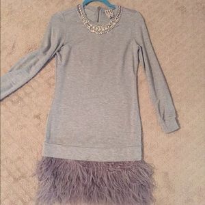 Haute Hippie feather mini dress