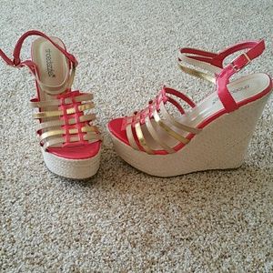 Platform Sandal Pink and Gold