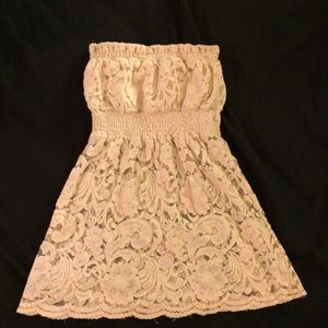 Lace crochet overlay tube top