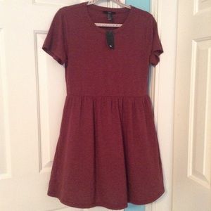 maroon baby doll dress
