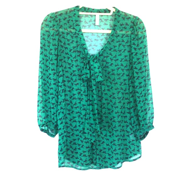 Equestrian Print Secretary Blouse