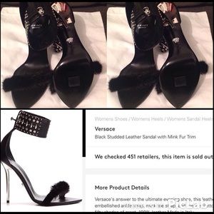 Versace !SOLD! studded ankle  mink heels