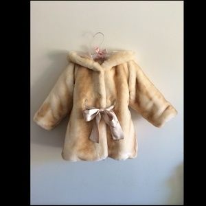 Little girl faux fur coat