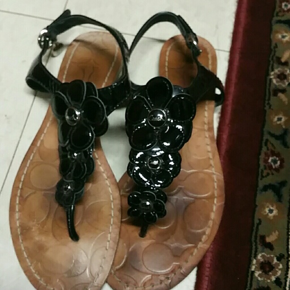 Black coach sandals