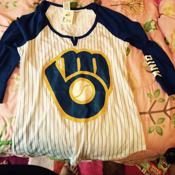 Womens pink victoria secret large brewers top