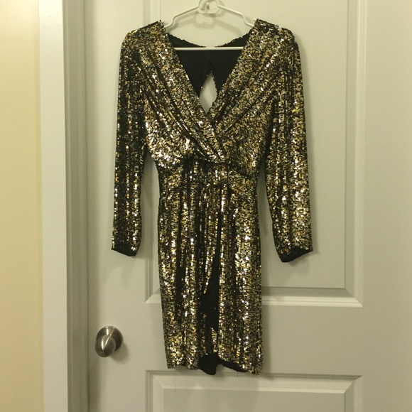 Parker XS sequined open back dress