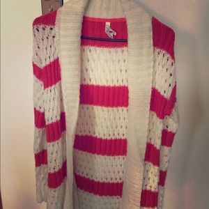 Aeropostale sweater pink and off white.