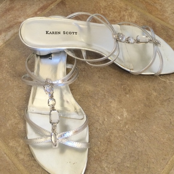 Silver slip on shoe