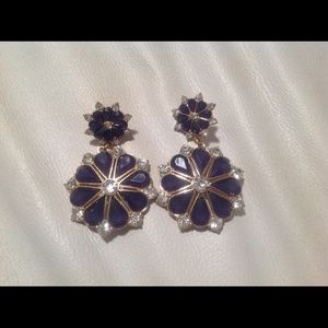 Gorgeous Dark Blue Chandelier Earrings
