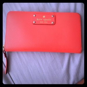 Kate Spade Neon Coral wallet