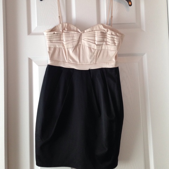 Tan and black dress
