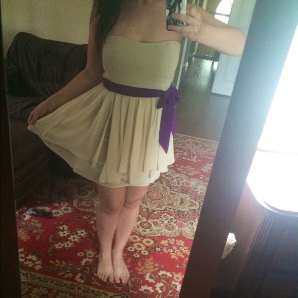 Light Grey/Cream Sweetheart Dress - Picture 3 of 3