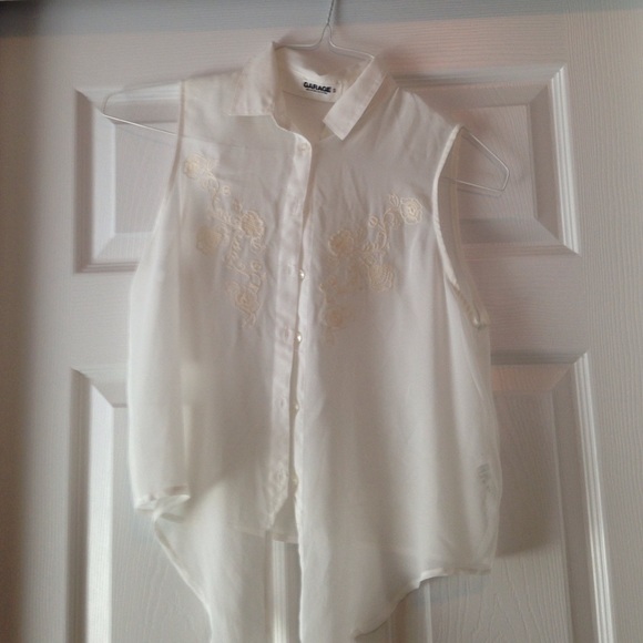 White collar sheer shirt