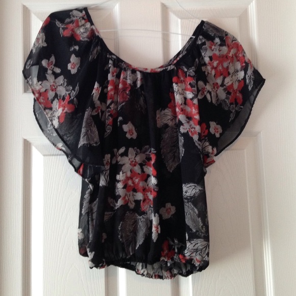 Sheer floral shirt