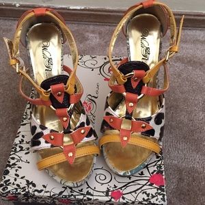 Multi color heels Multi color heels