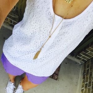 White lace tank top