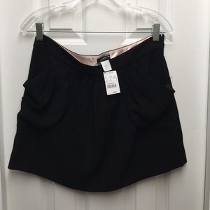 J. Crew Black Drapey Drexel Plissé Skirt