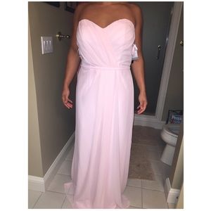 Petal pink Bari jay bridesmaid dress