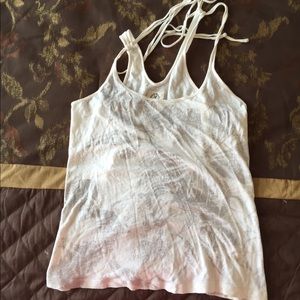 Floral print white tank top