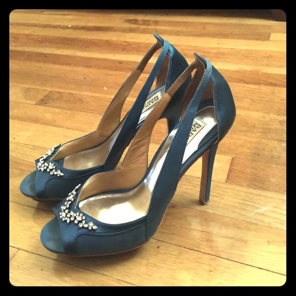 Badgley Mischka Blue Satin Shoes