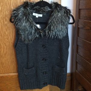 Loft faux fur sweater vest