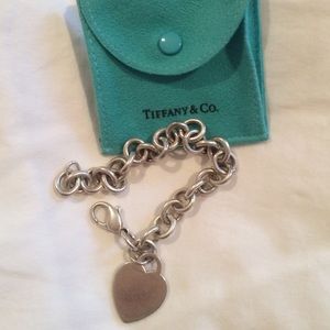 Authentic Tiffany & co silver heart bracelet