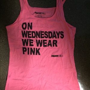 On Wednesday we wear pink tank top