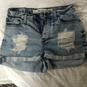Brandy Melville Ripped High Waisted Denim Shorts