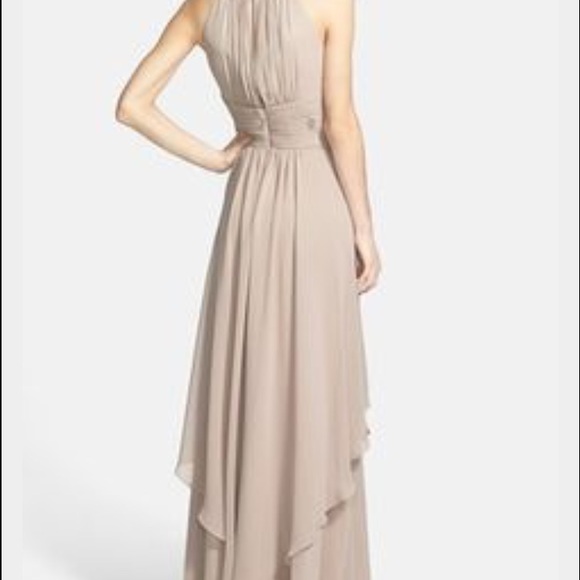 Embellished Tiered Chiffon Halter Gown bridesmaid - Picture 3 of 3