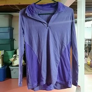 Purple long sleeve workout top