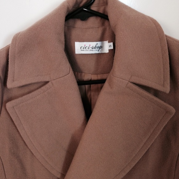 Tan Wool Trench Coat - Picture 3 of 3