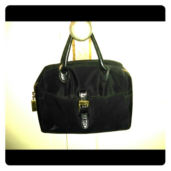 Black Ralph Lauren handbag with front buckle