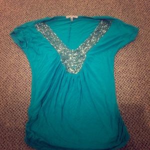 Teal tight fitted shirt. Size XS. Charlotte Russe
