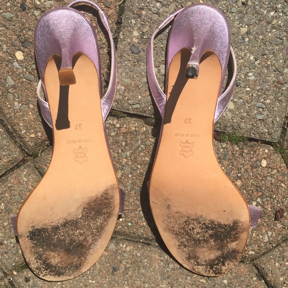 Light purple beaded slingback stilettos heels - Picture 4 of 4